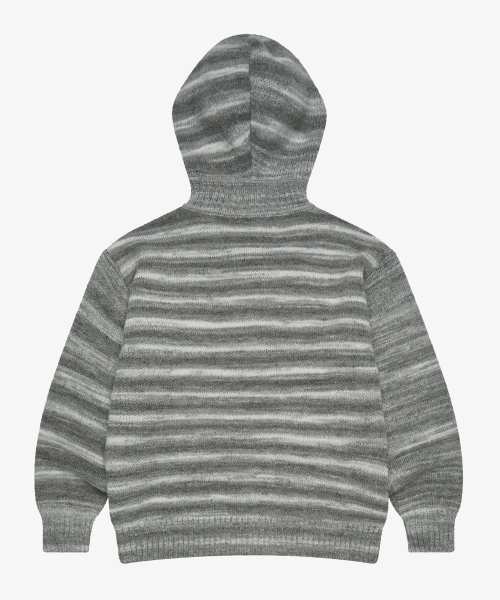 GOLDEN SNSHINE（ゴールデン サンシャイン）の「Wool stripe knit hood zip-up_Grey（パーカー・レディース・その他・M/L）」の2枚目の写真