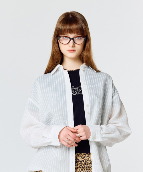 LARTIGENT(ラーティゼン)の「L15 STRIPE OVER SHIRTS(WHITE)(シャツ/ブラウス・レディース・その他・FREE)」の3枚目の写真