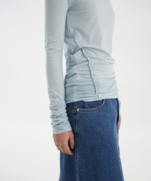 YOUTH（ユース）の「Ballerina Long Jersey Top - Light Blue（Tシャツ/カットソー・レディース・その他・S）」の2枚目の写真
