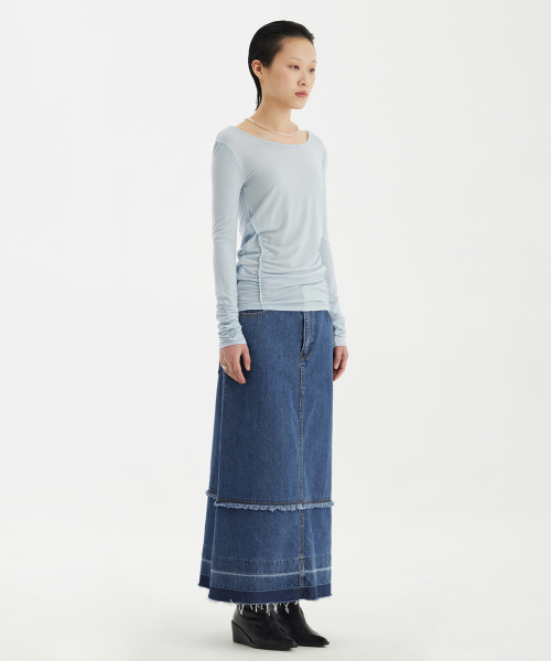 YOUTH（ユース）の「Ballerina Long Jersey Top - Light Blue（Tシャツ/カットソー・レディース・その他・S）」の3枚目の写真