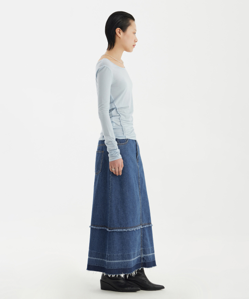 YOUTH（ユース）の「Ballerina Long Jersey Top - Light Blue（Tシャツ/カットソー・レディース・その他・S）」の5枚目の写真