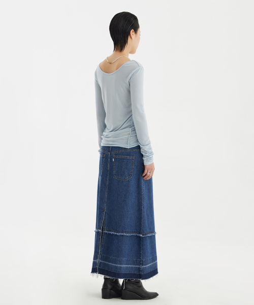 YOUTH（ユース）の「Ballerina Long Jersey Top - Light Blue（Tシャツ/カットソー・レディース・その他・S）」の6枚目の写真
