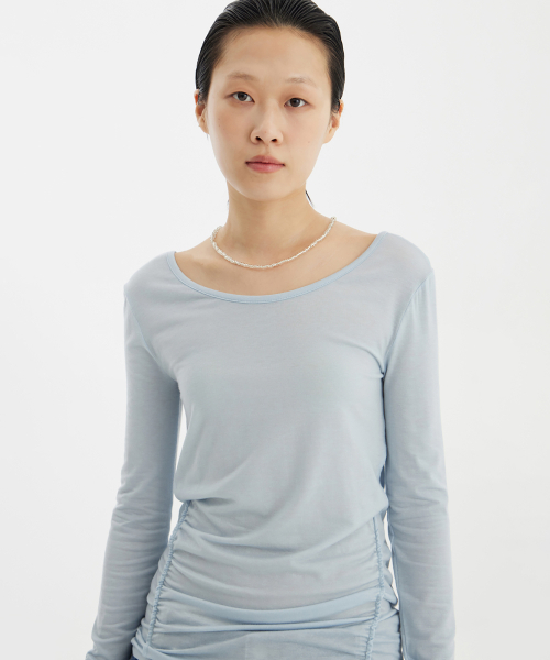 YOUTH（ユース）の「Ballerina Long Jersey Top - Light Blue（Tシャツ/カットソー・レディース・その他・S）」の7枚目の写真