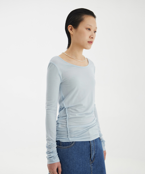 YOUTH（ユース）の「Ballerina Long Jersey Top - Light Blue（Tシャツ/カットソー・レディース・その他・S）」の9枚目の写真