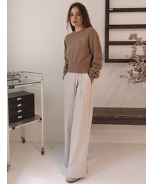 PREMIERE AMOUR（プルミエラムール）の「ピンタックドレープワイドトラウザー - ベージュ（スラックス）」