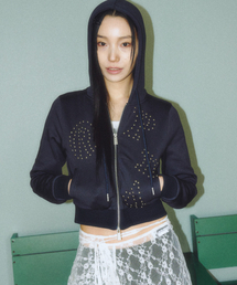 PRDA STUD LOGO HOOD ZIP-UP MID BLUE