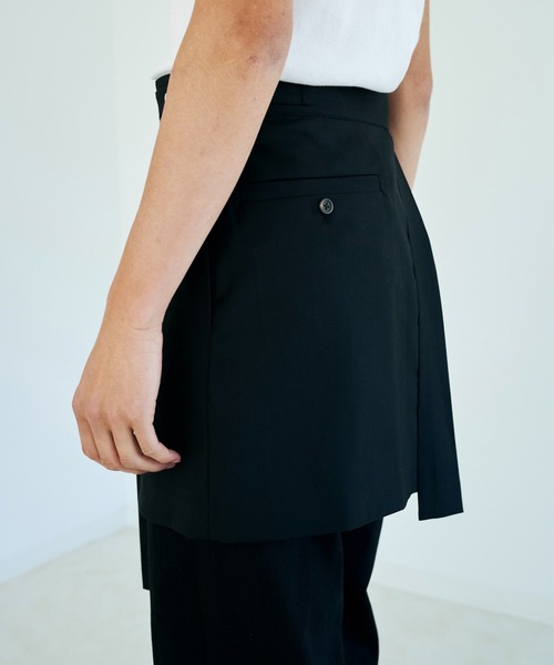 Camphor wood（カンファーウッド）の「EYELET PLEATS WRAP SKIRT / アイレットプリーツラップスカート（スカート・メンズ・ブラック・LARGE/MEDIUM）」の15枚目の写真