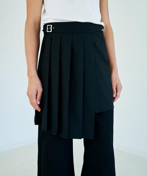 Camphor wood（カンファーウッド）の「EYELET PLEATS WRAP SKIRT / アイレットプリーツラップスカート（スカート・メンズ・ブラック・LARGE/MEDIUM）」の17枚目の写真