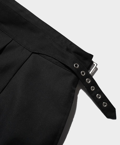 Camphor wood（カンファーウッド）の「EYELET PLEATS WRAP SKIRT / アイレットプリーツラップスカート（スカート・メンズ・ブラック・LARGE/MEDIUM）」の11枚目の写真