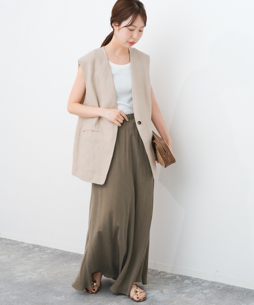 Spick & Span(スピックアンドスパン)の「《新色有り / 追加》ウォッシャブルキュプラフレアスカート(スカート・レディース・ブラックミックス/カーキ/ベージュ系その他・38/36)」の7枚目の写真
