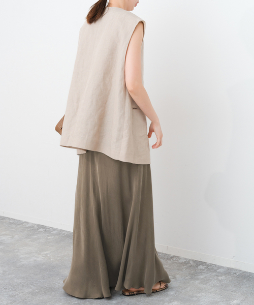 Spick & Span（スピックアンドスパン）の「《新色有り / 追加》ウォッシャブルキュプラフレアスカート（スカート・レディース・ブラックミックス/カーキ/ベージュ系その他・38/36）」の22枚目の写真