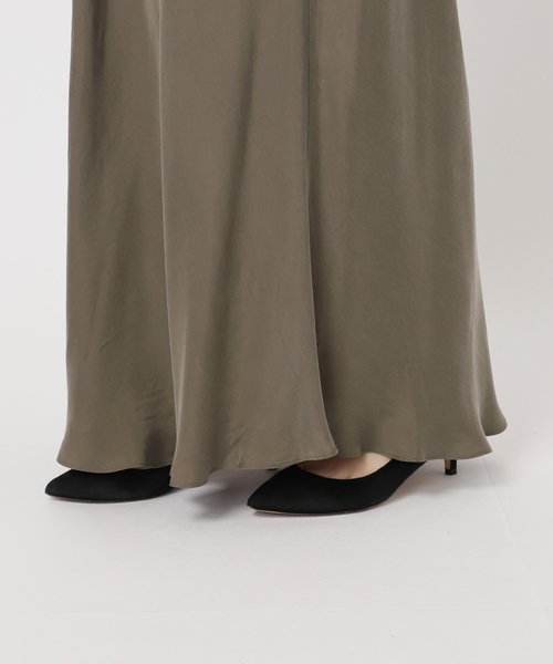 Spick & Span（スピックアンドスパン）の「《新色有り / 追加》ウォッシャブルキュプラフレアスカート（スカート・レディース・ブラックミックス/カーキ/ベージュ系その他・38/36）」の12枚目の写真