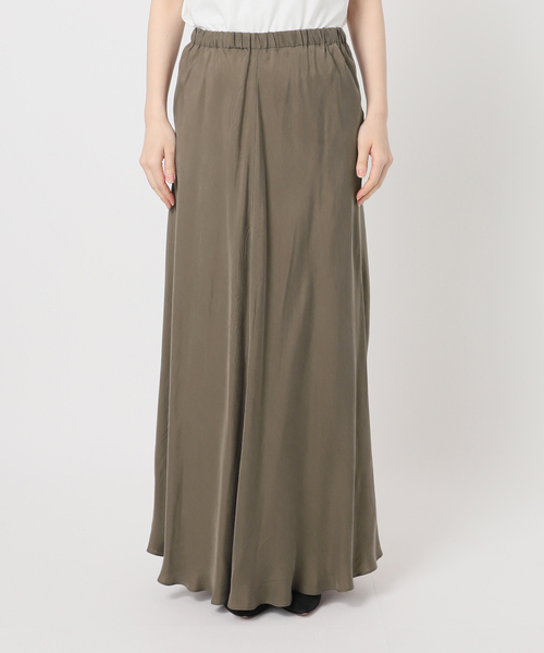 Spick & Span（スピックアンドスパン）の「《新色有り / 追加》ウォッシャブルキュプラフレアスカート（スカート・レディース・ブラックミックス/カーキ/ベージュ系その他・38/36）」の5枚目の写真