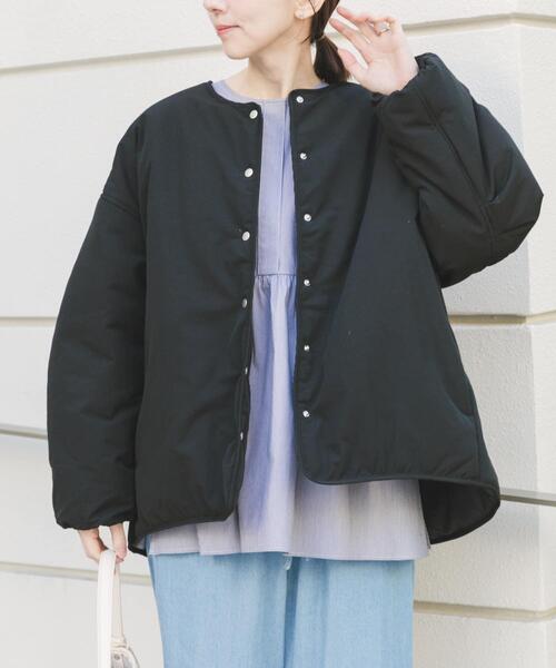 ITEMS URBANRESEARCH（アイテムズ アーバンリサーチ）の「テントシルエット中綿ブルゾン（ダウンジャケット/コート・レディース・ブラック/キャメル・FREE）」の15枚目の写真