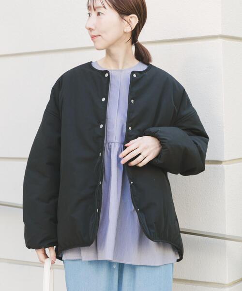 ITEMS URBANRESEARCH（アイテムズ アーバンリサーチ）の「テントシルエット中綿ブルゾン（ダウンジャケット/コート・レディース・ブラック/キャメル・FREE）」の16枚目の写真