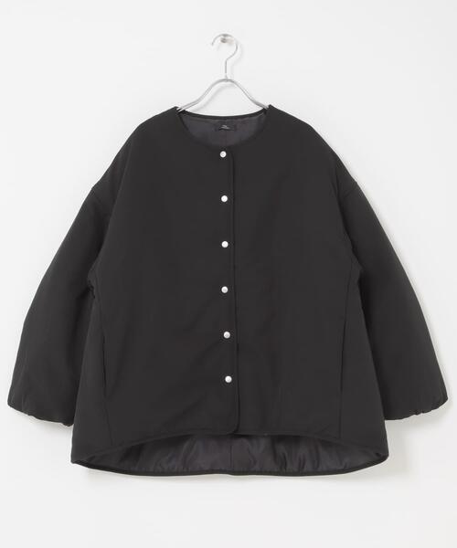 ITEMS URBANRESEARCH（アイテムズ アーバンリサーチ）の「テントシルエット中綿ブルゾン（ダウンジャケット/コート・レディース・ブラック/キャメル・FREE）」の19枚目の写真