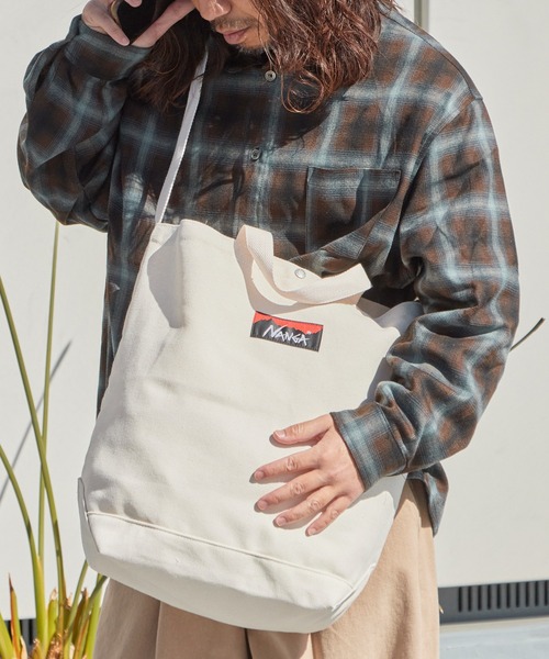 NANGA/ナンガ NANGA LOGO 2WAY CANVAS TOTE BAG マチ付き トートバッグ