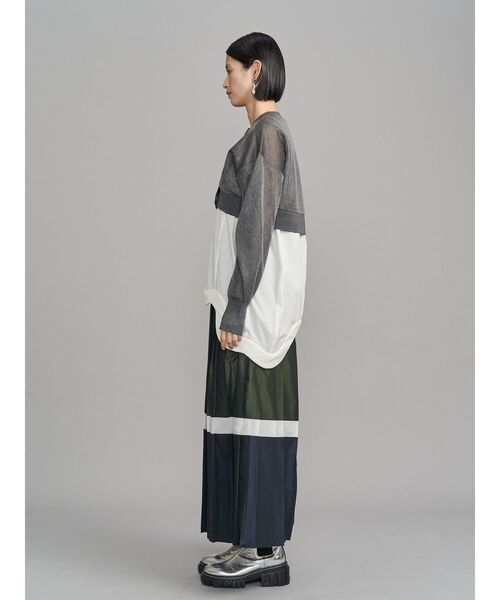 UN3D.(アンスリード)の「FOIL PRINT PLEATS SK / フォイルプリントプリーツスカート(スカート・レディース・カーキ/ライトグレー・38/36)」の6枚目の写真