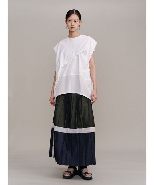 UN3D.(アンスリード)の「FOIL PRINT PLEATS SK / フォイルプリントプリーツスカート(スカート・レディース・カーキ/ライトグレー・38/36)」の14枚目の写真