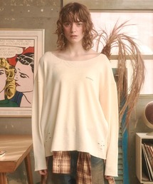 Zooodle | Damage waffle long sleeve tee - ダメージワッフルロンT -(Tシャツ/カットソー)