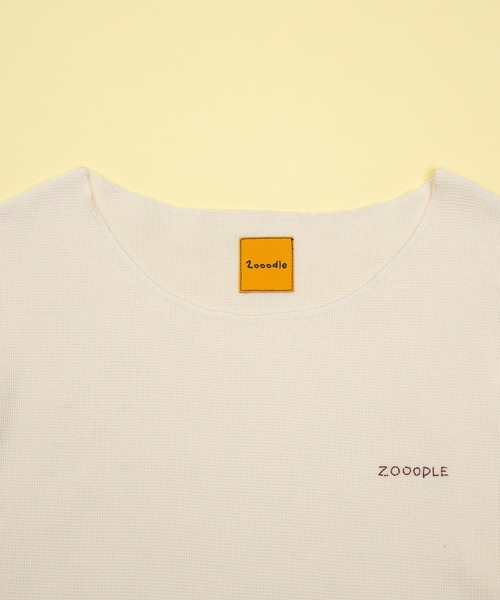 Zooodle(ズードル)の「Damage waffle long sleeve tee - ダメージワッフルロンT -(Tシャツ/カットソー・メンズ・ネイビー/ベージュ・MEDIUM/LARGE)」の5枚目の写真