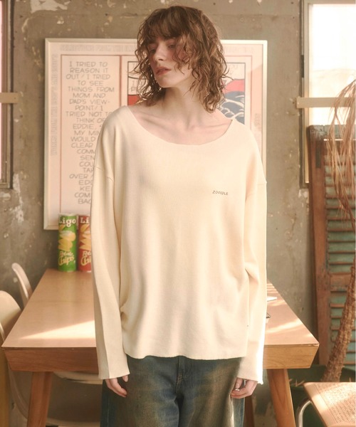 Zooodle(ズードル)の「Damage waffle long sleeve tee - ダメージワッフルロンT -(Tシャツ/カットソー・メンズ・ネイビー/ベージュ・MEDIUM/LARGE)」の21枚目の写真