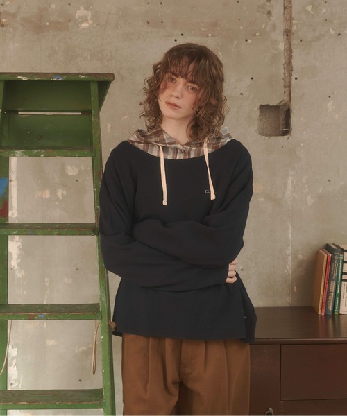 Zooodle(ズードル)の「Damage waffle long sleeve tee - ダメージワッフルロンT -(Tシャツ/カットソー・メンズ・ネイビー/ベージュ・MEDIUM/LARGE)」の16枚目の写真