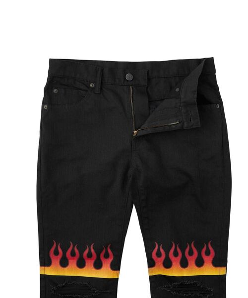 HYSTERIC GLAMOUR（ヒステリックグラマー）の「FIRE HYSTERIC スキニーデニムパンツ（デニムパンツ・レディース・ブラック・X-SMALL/SMALL/MEDIUM）」の4枚目の写真