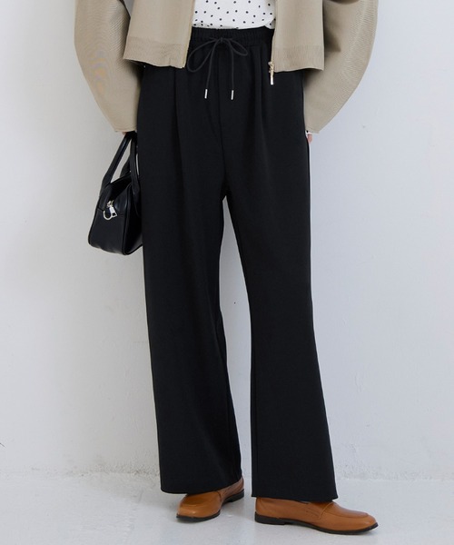 coca(coca)(コカ)の「カットジョーゼットワイドパンツ | セレモニー オフィス ママスーツ フォーマルウェア スーツ 卒業式(その他パンツ・レディース・ブラック/ブラウン・L/M/S)」の1枚目の写真