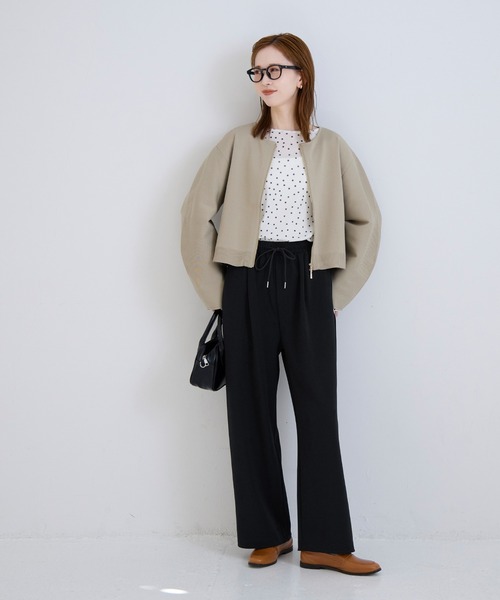 coca(coca)(コカ)の「カットジョーゼットワイドパンツ | セレモニー オフィス ママスーツ フォーマルウェア スーツ 卒業式(その他パンツ・レディース・ブラック/ブラウン・L/M/S)」の4枚目の写真