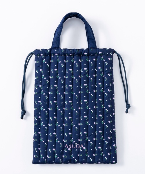 AJUGA.(アジュガ)の「メルトキルティング撥水シューズケース(トートバッグ・レディース・ネイビー/ホワイト・ONE SIZE)」の2枚目の写真