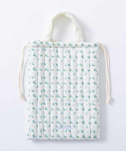 AJUGA.(アジュガ)の「メルトキルティング撥水シューズケース(トートバッグ・レディース・ネイビー/ホワイト・ONE SIZE)」の3枚目の写真