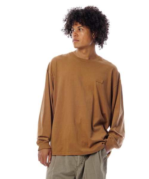 Sandinista(サンディニスタ)の「American Cotton Holder L-S Tee / アメリカンコットン後染めホルダー付き長袖Tシャツ(Tシャツ/カットソー・メンズ・ホワイト/キャメル/ブラック系その他/ブルー・SMALL/MEDIUM/LARGE)」の4枚目の写真