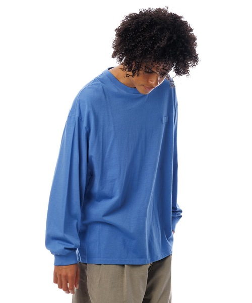 Sandinista(サンディニスタ)の「American Cotton Holder L-S Tee / アメリカンコットン後染めホルダー付き長袖Tシャツ(Tシャツ/カットソー・メンズ・ホワイト/キャメル/ブラック系その他/ブルー・SMALL/MEDIUM/LARGE)」の3枚目の写真