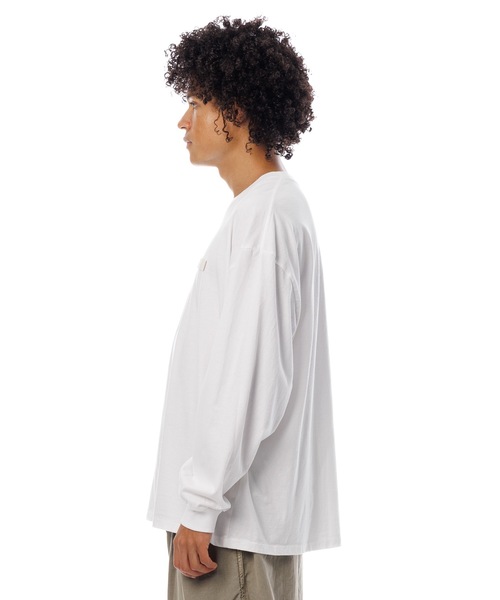 Sandinista(サンディニスタ)の「American Cotton Holder L-S Tee / アメリカンコットン後染めホルダー付き長袖Tシャツ(Tシャツ/カットソー・メンズ・ホワイト/キャメル/ブラック系その他/ブルー・SMALL/MEDIUM/LARGE)」の8枚目の写真