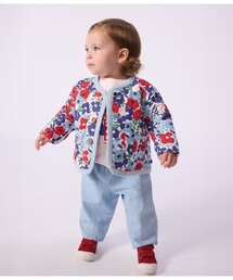 PETIT BATEAU | フラワーキルティングブルゾン(カーディガン/ボレロ)