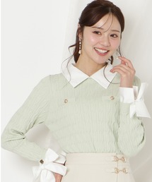 WILLSELECTION（ウィルセレクション）の「リボンカフスドッキングケーブルニット（ニット/セーター）」