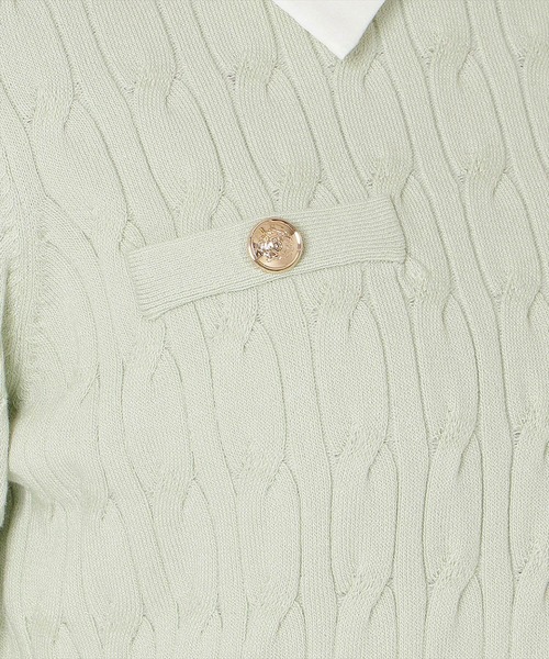 WILLSELECTION(ウィルセレクション)の「リボンカフスドッキングケーブルニット(ニット/セーター・レディース・ネイビー/ミント/グレー/オフホワイト・FREE)」の19枚目の写真