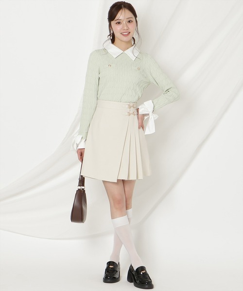 WILLSELECTION(ウィルセレクション)の「リボンカフスドッキングケーブルニット(ニット/セーター・レディース・ネイビー/ミント/グレー/オフホワイト・FREE)」の22枚目の写真