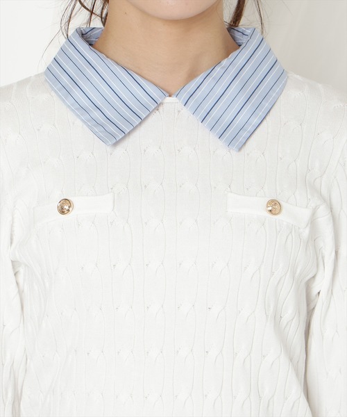 WILLSELECTION(ウィルセレクション)の「リボンカフスドッキングケーブルニット(ニット/セーター・レディース・ネイビー/ミント/グレー/オフホワイト・FREE)」の11枚目の写真