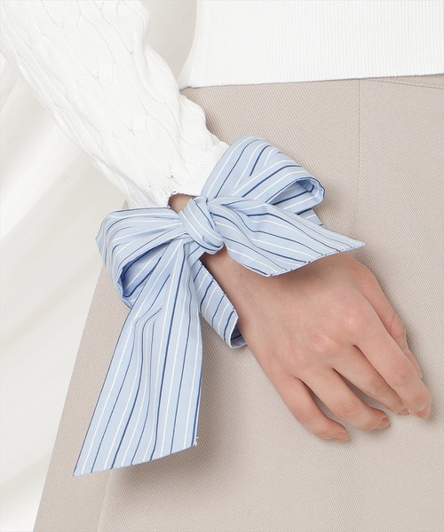 WILLSELECTION(ウィルセレクション)の「リボンカフスドッキングケーブルニット(ニット/セーター・レディース・ネイビー/ミント/グレー/オフホワイト・FREE)」の13枚目の写真