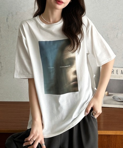 Eclat one(エクラワン)の「【Eclat one】フォトプリント Tシャツ(Tシャツ/カットソー・レディース・ブルー/オフホワイト/ライム・FREE)」の16枚目の写真