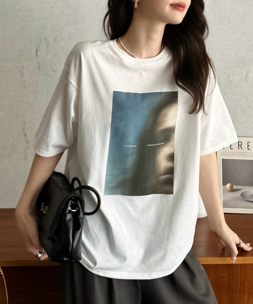 Eclat one(エクラワン)の「【Eclat one】フォトプリント Tシャツ(Tシャツ/カットソー・レディース・ブルー/オフホワイト/ライム・FREE)」の13枚目の写真