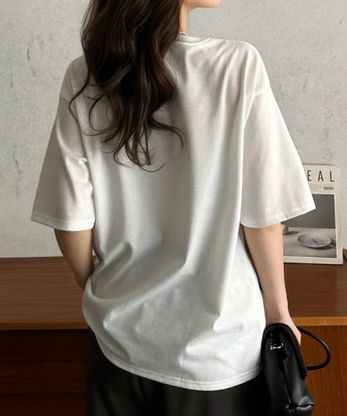 Eclat one(エクラワン)の「【Eclat one】フォトプリント Tシャツ(Tシャツ/カットソー・レディース・ブルー/オフホワイト/ライム・FREE)」の22枚目の写真