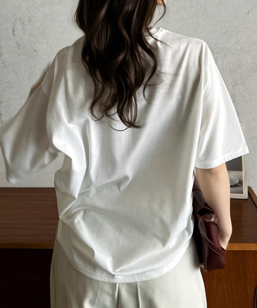 Eclat one(エクラワン)の「【Eclat one】フォトプリント Tシャツ(Tシャツ/カットソー・レディース・ブルー/オフホワイト/ライム・FREE)」の9枚目の写真