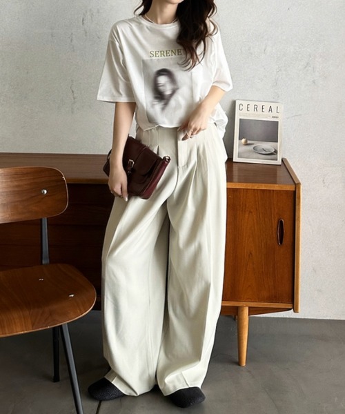 Eclat one(エクラワン)の「【Eclat one】フォトプリント Tシャツ(Tシャツ/カットソー・レディース・ブルー/オフホワイト/ライム・FREE)」の11枚目の写真