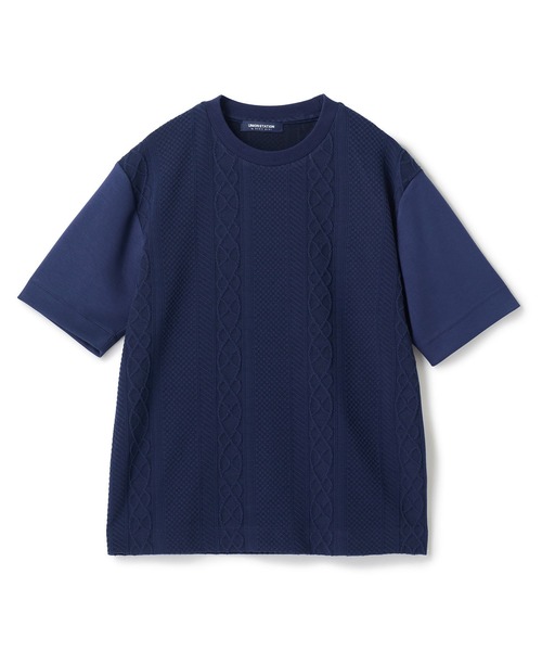 UNION STATION（ユニオンステーション）の「フクレジャガードコンビネーションTシャツ＜ストレッチ・ハンドウォッシャブル＞（Tシャツ/カットソー・メンズ・ブラック/ホワイト/ネイビー・M/LL/L）」の13枚目の写真