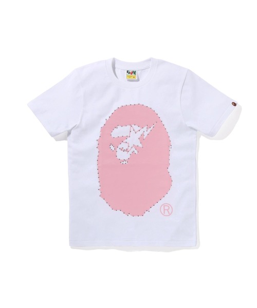 A BATHING APE(アベイシングエイプ)の「CRYSTAL STONE STA EYE BIG APE HEAD TEE(Tシャツ/カットソー・レディース・ホワイト/ブラック・SMALL/X-SMALL/MEDIUM/XX-SMALL)」の1枚目の写真