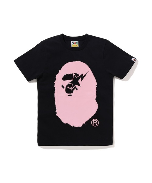 A BATHING APE(アベイシングエイプ)の「CRYSTAL STONE STA EYE BIG APE HEAD TEE(Tシャツ/カットソー・レディース・ホワイト/ブラック・SMALL/X-SMALL/MEDIUM/XX-SMALL)」の2枚目の写真