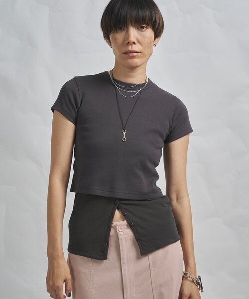 Whim Gazette（ウィムガゼット）の「【GEMINI】半袖Tシャツ（Tシャツ/カットソー・レディース・オフホワイト/チャコールグレー・FREE）」の2枚目の写真